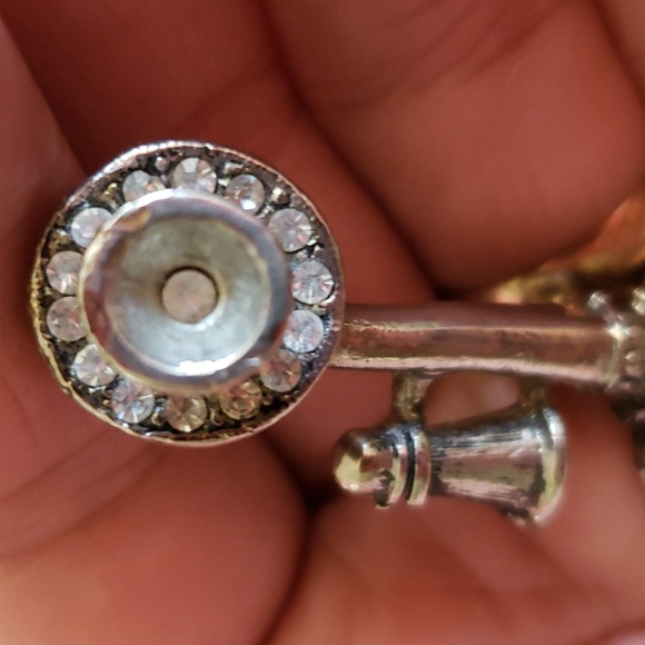 VINTAGE CANDLESTICK TELEPHONE SCATTER BROOCH w/ Diamante Rhinestones EUC - Picture 9 of 11